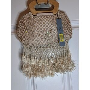 Kate Landry fringe handbag With sequins new with‎ tags